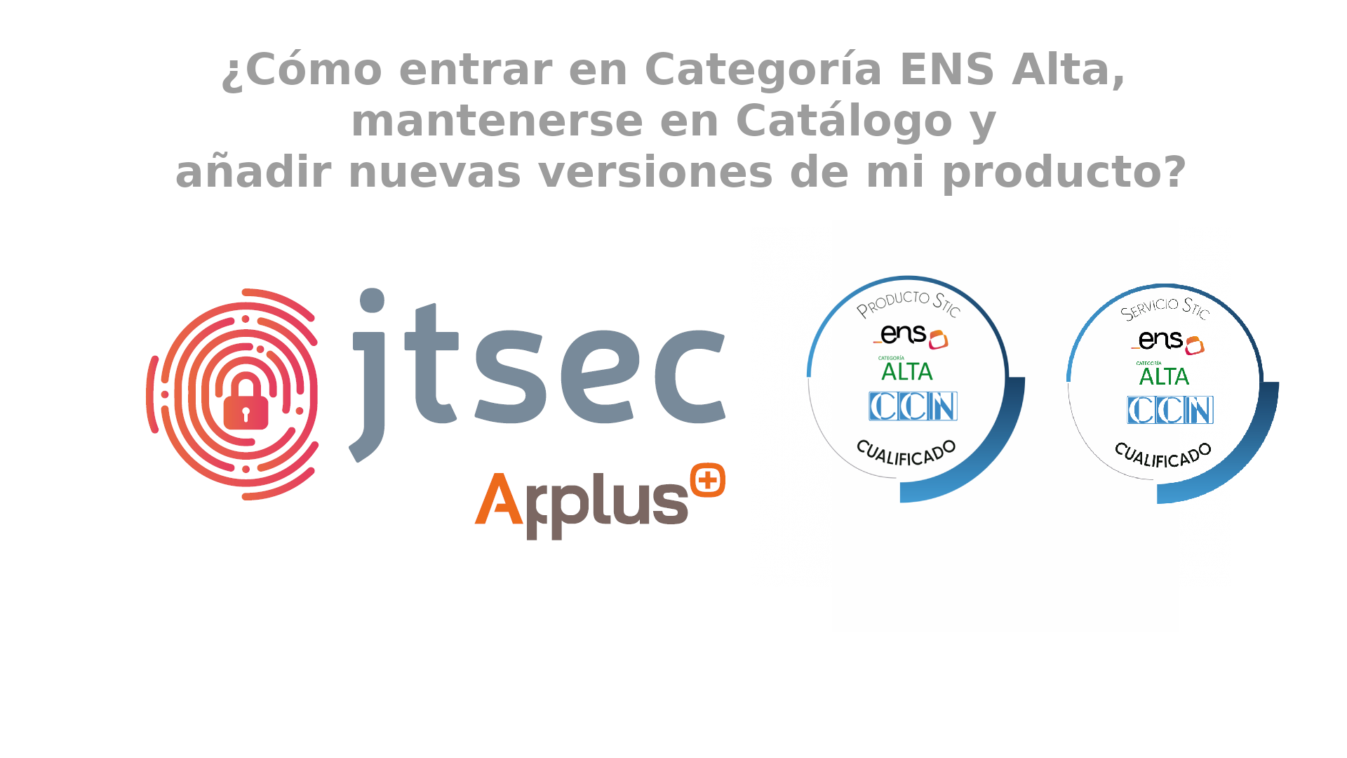 Cómo entrar en Categoría ENS Alta, mantenerse en Catálogo y añadir nuevas versiones de mi producto